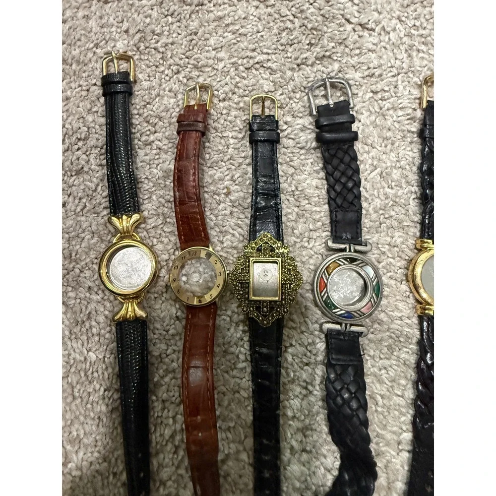 Bulk Lot 18 Vintage Watch Bands Empty Cases Jewelry Making Repair Craft Supplies